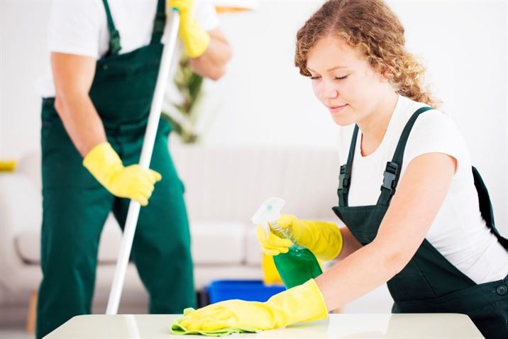 Professional cleaning service by Cleanie in action